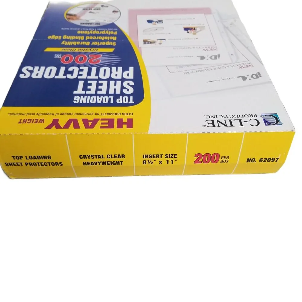 C-Line Heavyweight Sheet Protectors 200 Count Crystal Clear Top Load Letter